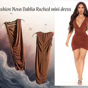 Fashion Nova Chocolate Ruched Mini Dress